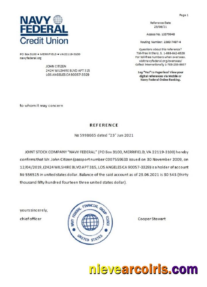 USA Navy Federal reference